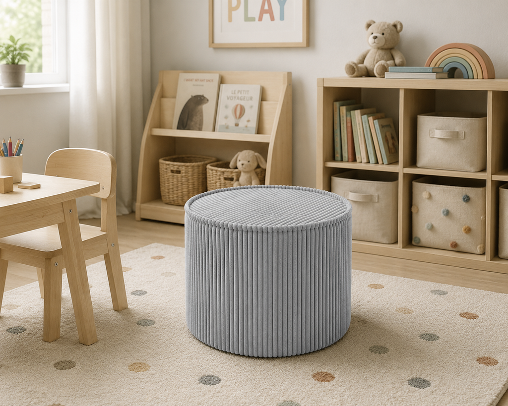 Plush Pouf - Ash Grey