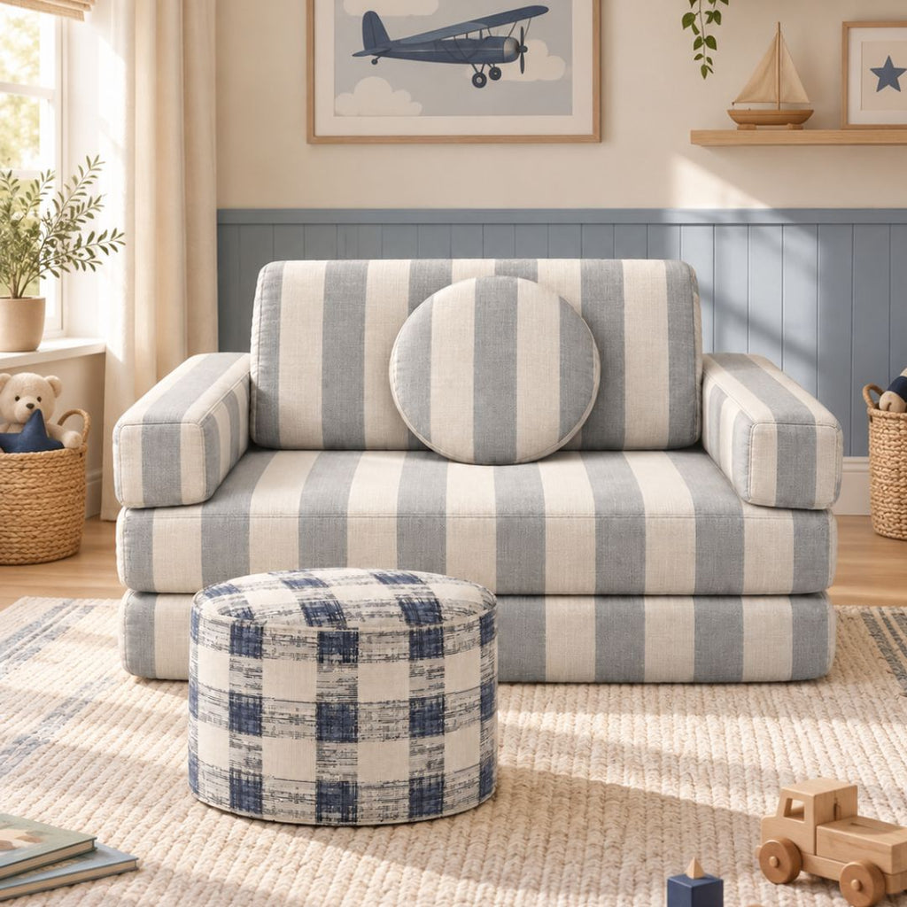 Toddler Modular Couch - Single Sofa - Sky Stripes