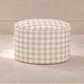 Premium Plush Pouf - Beige Gingham