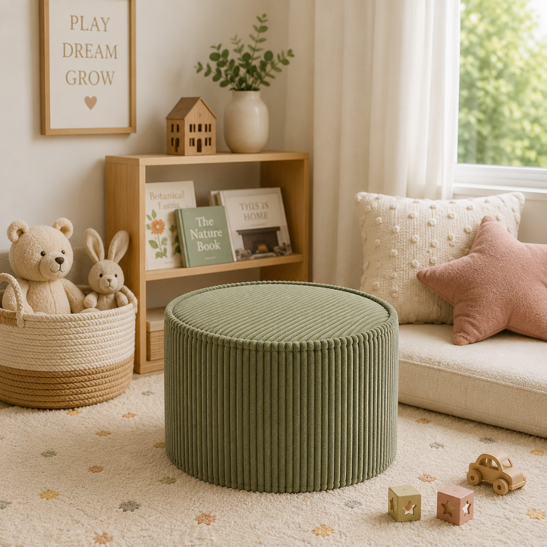 Plush Pouf - Dark Sage