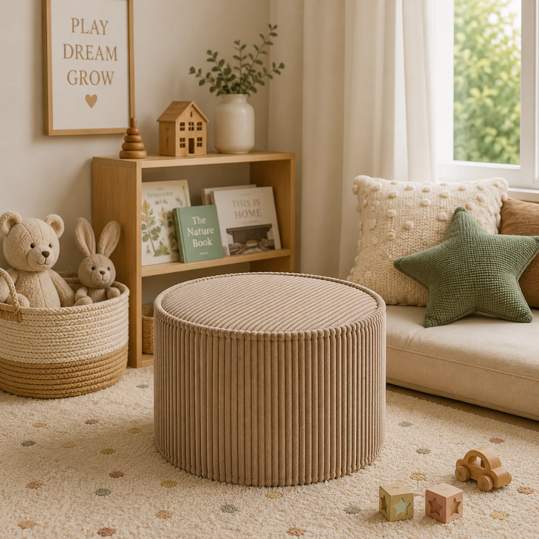 Plush Pouf - Latte